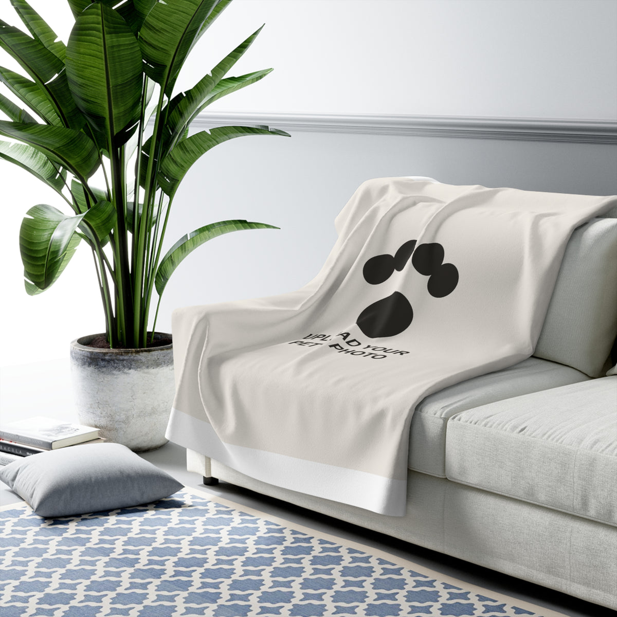 Custom Pet Portrait Fleece Blanket
